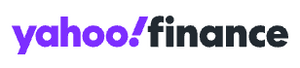 Yahoo Finance logo with "yahoo!" in purple and "finance" in dark gray.