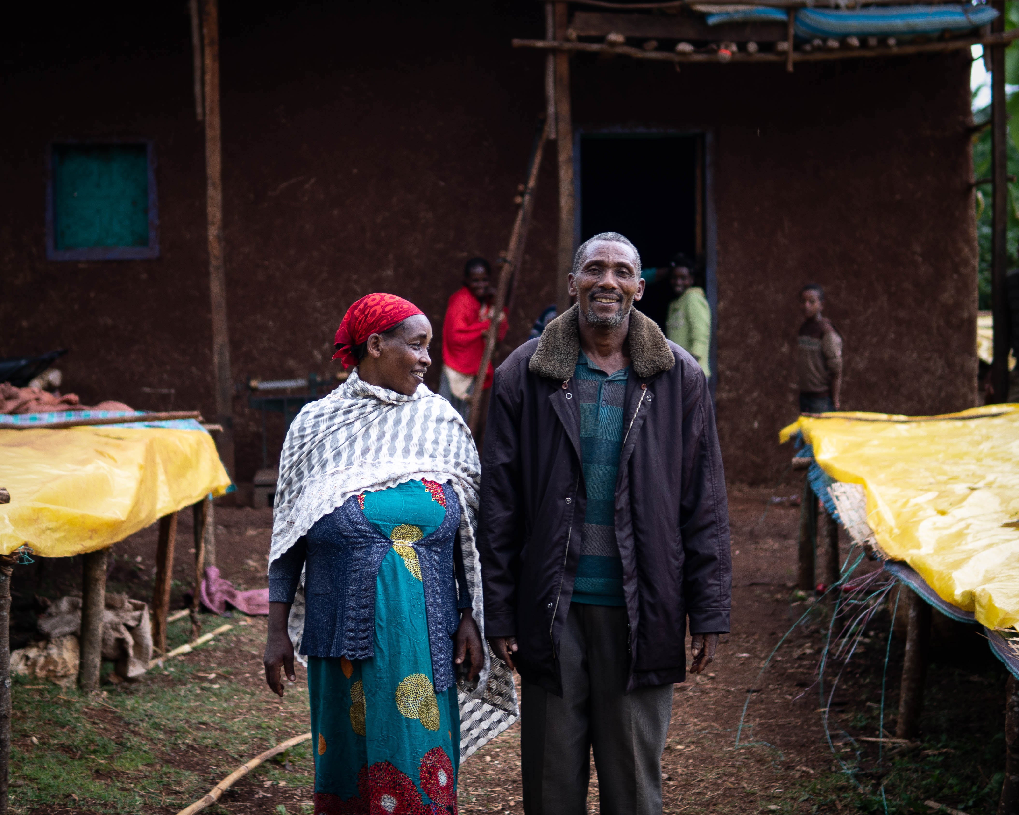 Coffee farmers smiling