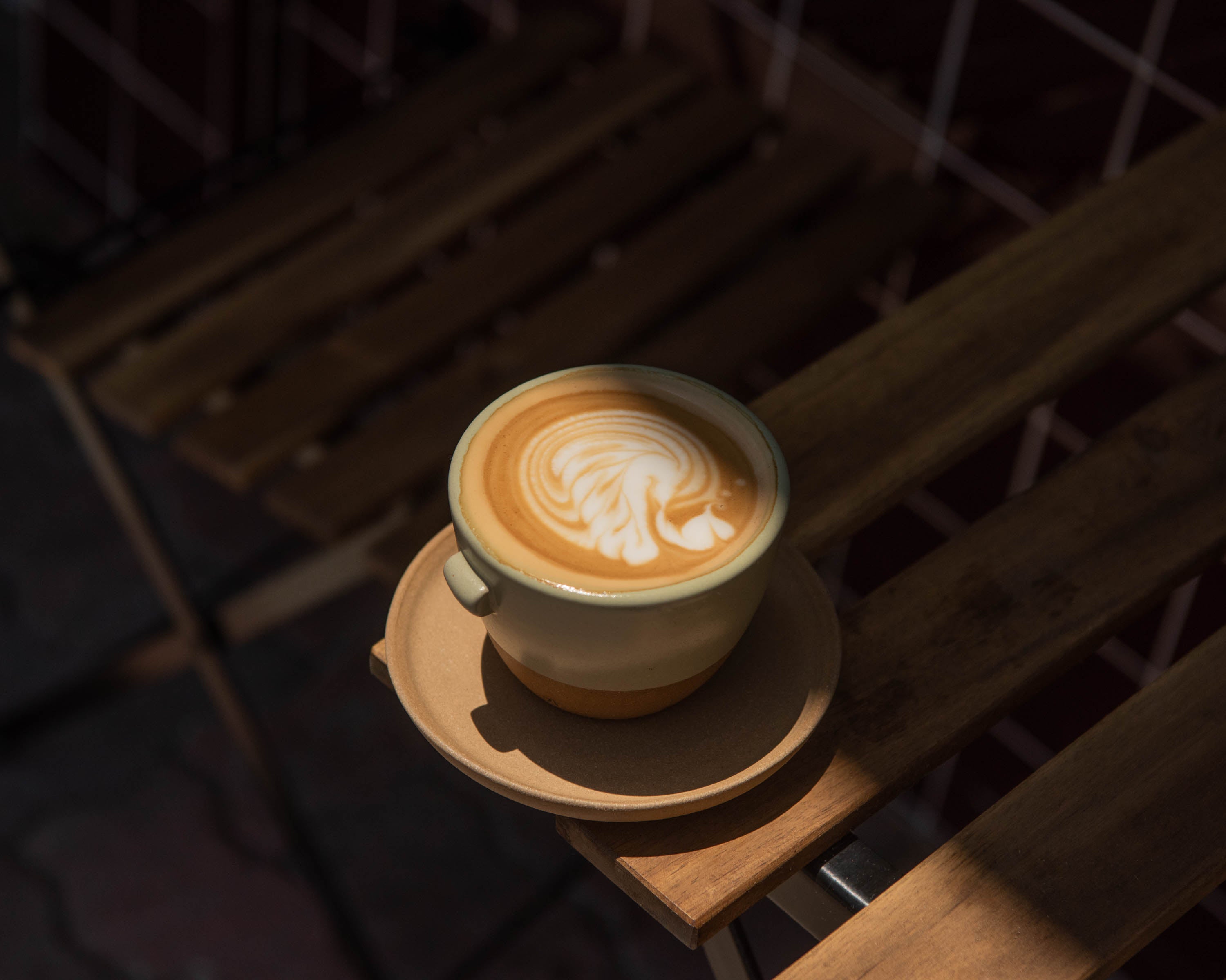 Latte in the sunlight